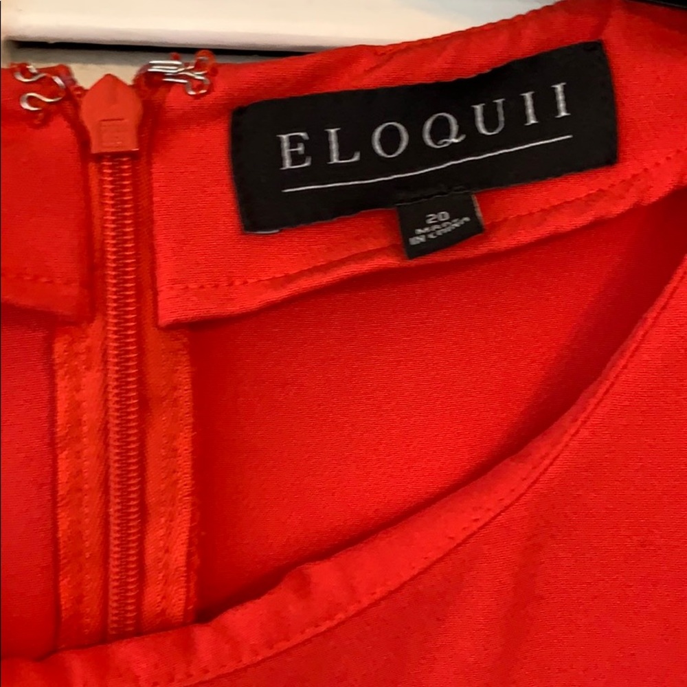 Eloquii Short Sleeve Dress with Skirt Overlay - Picture 5 of 5